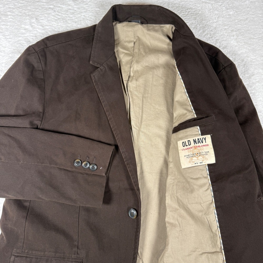 VTG Old Navy Classic Tailored Mens L Brown Nylon Heavy Thick Blazer 335697-00-2